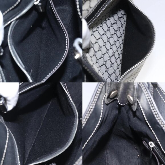 CELINE Macadam Canvas Shoulder Bag Gray Silver Authentic - Picture 15 of 15